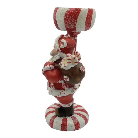 Jolly Peppermint Santa Claus Candle Holder - Picture 2 of 8